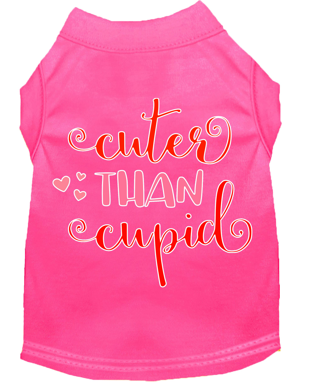 Cuter Than Cupid Screen Print Dog Shirt Bright Pink Lg